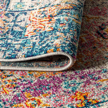 Vibrant bohemian Flair Boho Vintage Medallion Area Rug